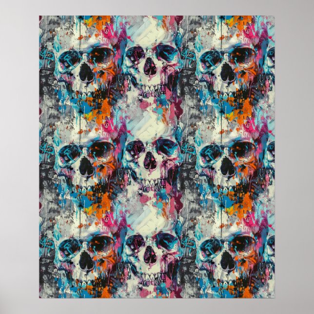 Street Art Skull Poster Design A32 (Front)