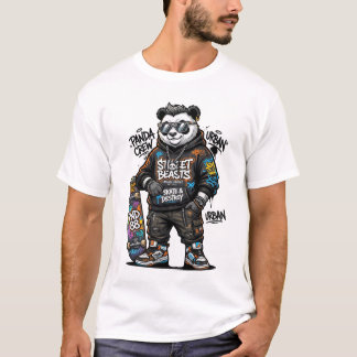 Street Beasts Urban Panda Skater Graffiti Hoodie C T-Shirt