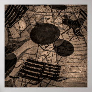 street cafe abstract poster