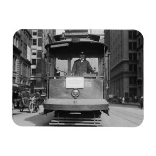 Street Car, New York City, Vintage Magnet