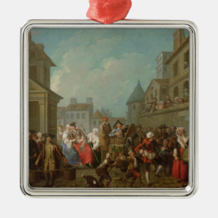 Street Carnival in Paris, 1757 Metal Tree Decoration