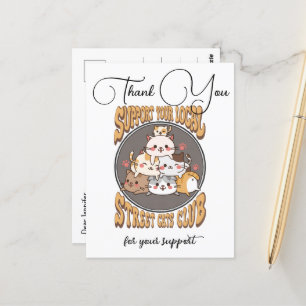 Street cats club custom postcard