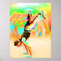 Street Dancing, Green/Yellows/Oranges, No-Sil't