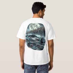 Street Eagle Night Drift Moonlit Racing Car Art T-Shirt