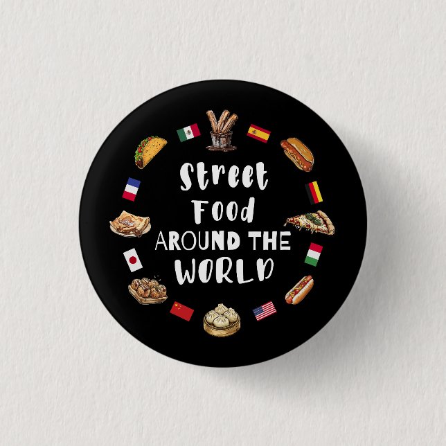 Street food around the world 3 cm round badge (Front)