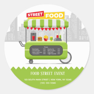 Street food classic round sticker