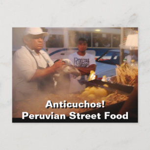 Street Food in Peru - Anticuchos Postcard