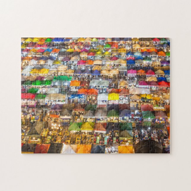 Street Food Market Rod Fai Bangkok Thailand Jigsaw Puzzle (Horizontal)