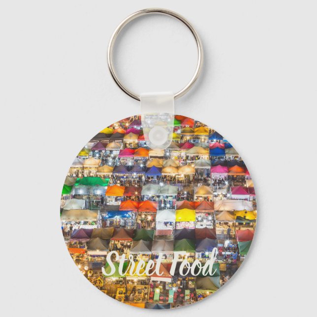 Street Food Market Rod Fai Bangkok Thailand Key Ring (Front)
