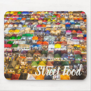 Street Food Market Rod Fai Bangkok Thailand Mouse Pad