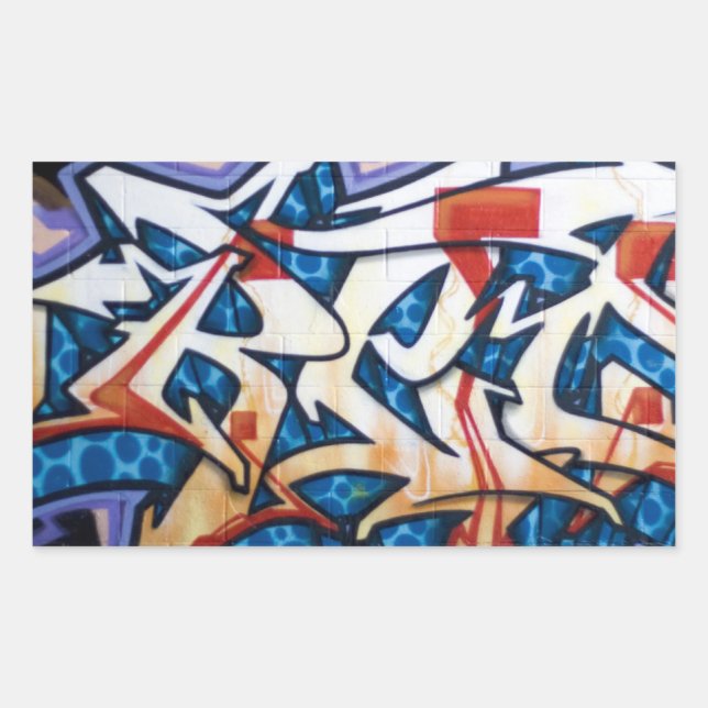 Street Graffiti Art Rectangular Sticker (Front)