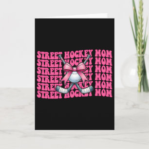 Street Hockey Mom Mama Mother's Day Pink Coquette Card