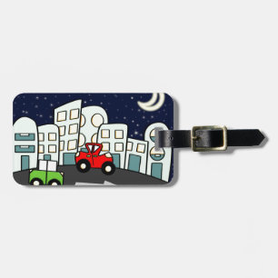 Street illustration luggage tag