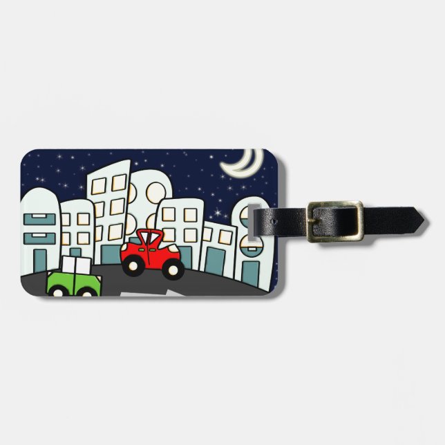 Street illustration luggage tag (Front Horizontal)