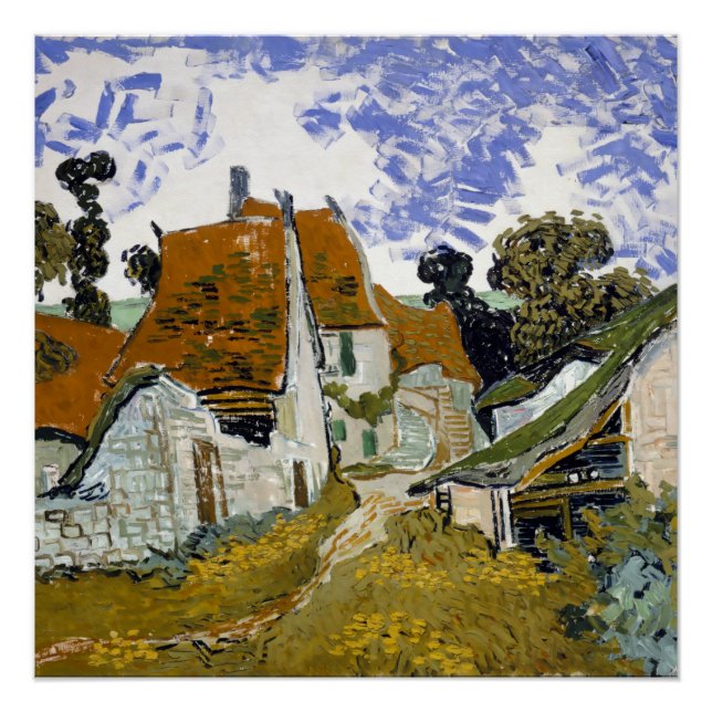 Street in Auvers-sur-Oise by Vincent van Gogh   Poster (Front)