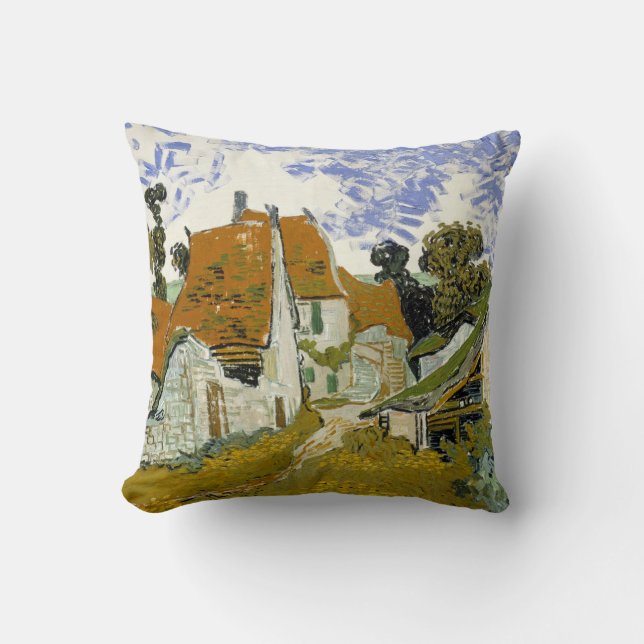 Street in Auvers-sur-Oise Vincent  van Gogh    Cushion (Front)