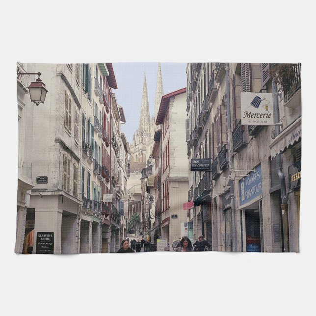 Street in Bayonne Tea Towel (Horizontal)