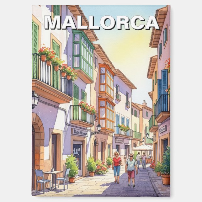 Street in Mallorca Spain Travel Magnet (Front)
