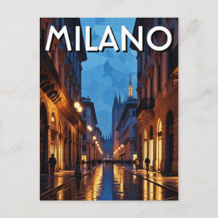 Street in Milan Italy Travel Postcard