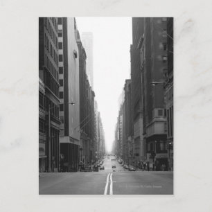 Street in NY city B&W Postcard
