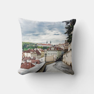 Street in Prague downtown Cushion
