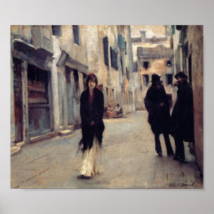 Street in Venice (Elegant Woman) (Singer Sargent) Poster