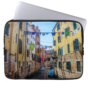 Street in Venice with laundry washed clothes Italy Laptop Sleeve