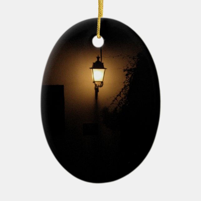 Street Lantern Night Lamp Oval Ornament (Front)