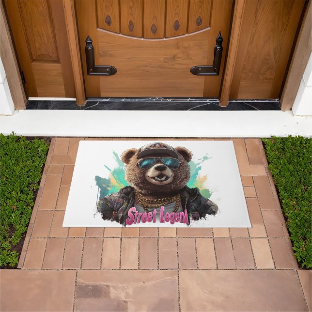 Street Legend Bear - Cool Graphic Design Doormat (Outdoor)