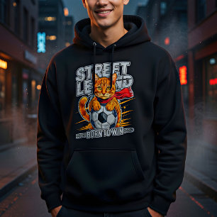 Street Legend Soccer Cat for Athletes Hoodie