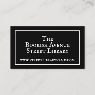 Street Library Black White Business Card