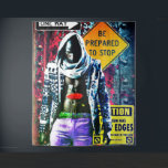 Street Life  Tapestry<br><div class="desc">This Afrocentric pop art tapestry captures the poignant struggle of a Black man navigating dual identities—his authentic self and the harsh realities of survival in New York City’s Street life. The vivid imagery portrays a world entangled with drugs and prostitution, juxtaposed against bold, symbolic road signs like "One Way" and...</div>