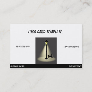 Street Light Cat Logo Business Card