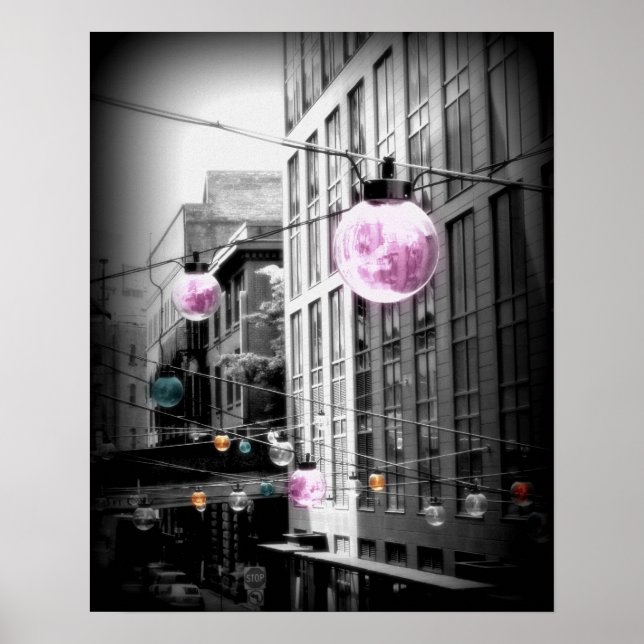 Street Light Globes Urban Art Poster (Front)