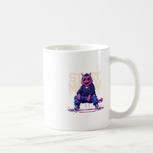 Street Meow! Sticker  Coffee Mug (Right)