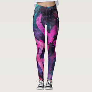Street Mural with Layered Drips & Urban Color (4) Leggings