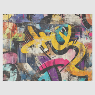 Street Mural with Layered Drips & Urban Color (5) Tissue Paper