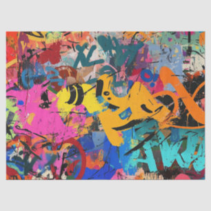 Street Mural with Layered Drips & Urban Color (6) Tissue Paper