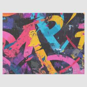Street Mural with Layered Drips & Urban Colour Tissue Paper