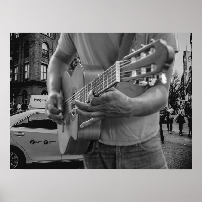 Street Musician Vintage Urban Poster (Front)