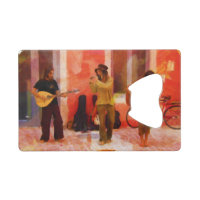 Street Musicians Playing Guitar Mandolin and Flute