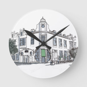 street of the old town round clock