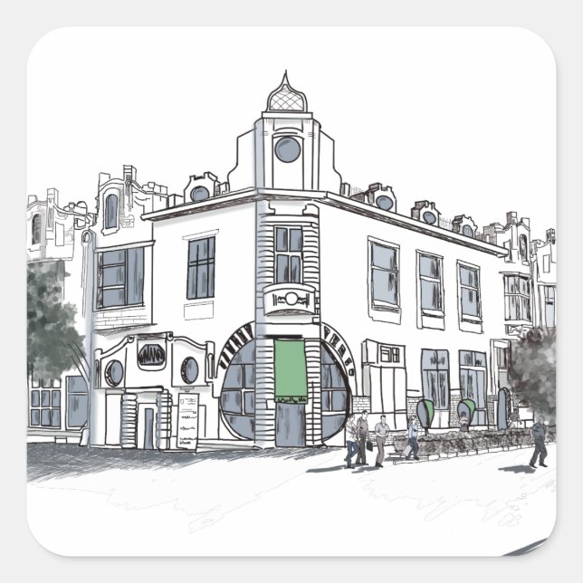 street of the old town square sticker (Front)