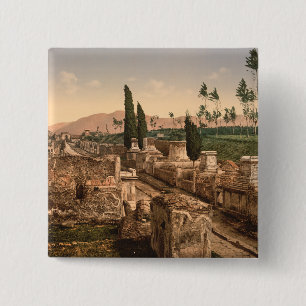 Street of the Tombs, Pompeii, Campania, Italy 15 Cm Square Badge