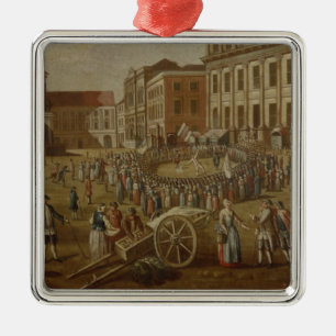 Street performers in the Alter Markt, 1771 Metal Tree Decoration