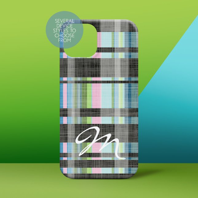 Street Plaid Pattern with monogram (Personalized Phone Case)