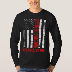 Street Racing Outlaw Flag American Drag Racing T-Shirt