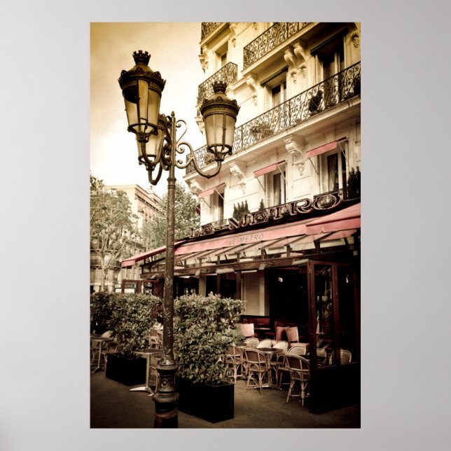 Street restaurant, Paris, France Poster (Front)