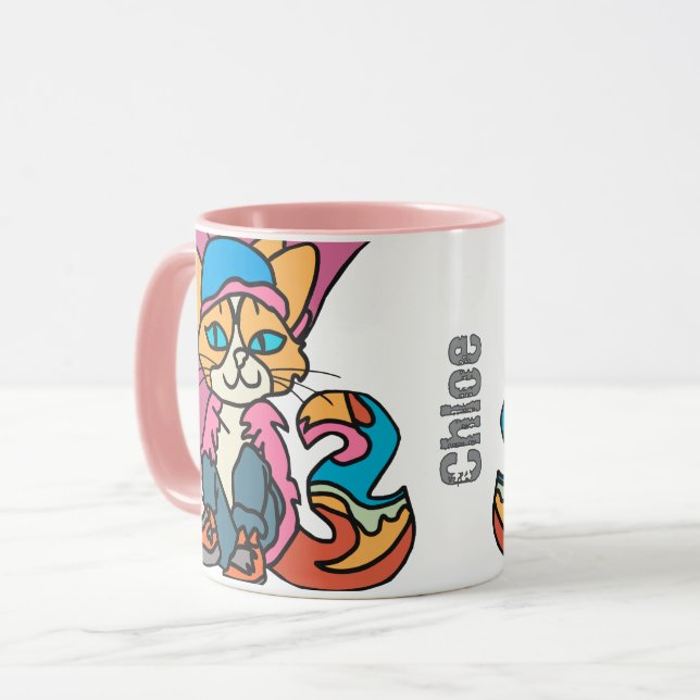 Street Retro Cat, Cap and Sneakers| Funny Mug (Front Left)