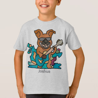 Street Retro Dog with Guitar | Funny T-Shirt